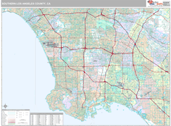 Southern Los Angeles County Metro Area Digital Map Premium Style